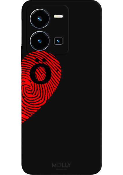 Vivo Y22S Için Siyah Ö-Harfli Touch Of love Desenli Silikon Kılıf