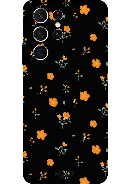 Samsung Galaxy S21 Ultra Için Siyah Sunset Garden Desenli Silikon Kılıf