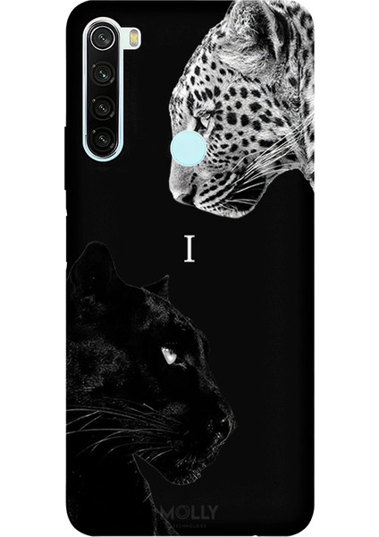Xiaomi Redmi Note 8 Için Siyah I Harfli Wild Lovers Desenli Silikon Kılıf