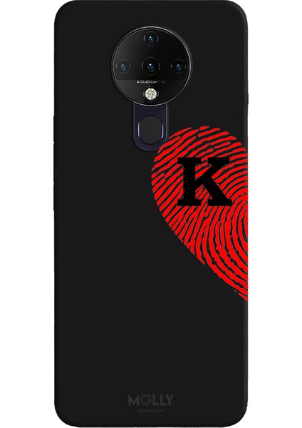 Tecno Pova Neo Için Siyah K Harfli Touch Of love Desenli Silikon Kılıf