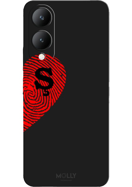 Vivo Y17S Için Siyah Ş-Harfli Touch Of love Desenli Silikon Kılıf