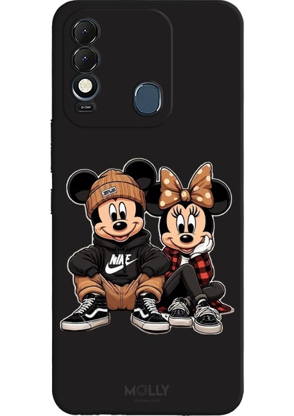 Tecno Spark 8t Için Siyah Love In Style Desenli Silikon Kılıf