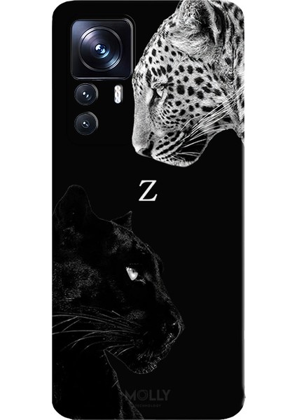 Xiaomi Mi 12T Pro Için Siyah Z Harfli Wild Lovers Desenli Silikon Kılıf