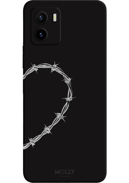 Vivo Y15S Için Siyah Heart-String Desenli Silikon Kılıf