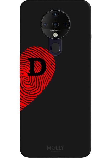 Tecno Pova Neo Için Siyah D-Harfli Touch Of love Desenli Silikon Kılıf