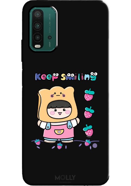 Xiaomi Redmi 9t Için Siyah Toast Smile Desenli Silikon Kılıf