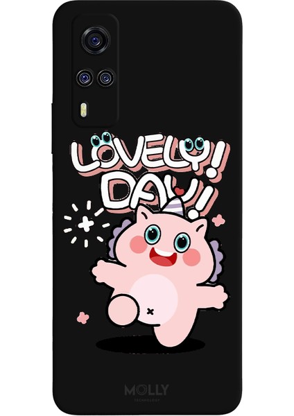 Vivo Y51 Için Siyah Lovely Day Desenli Silikon Kılıf