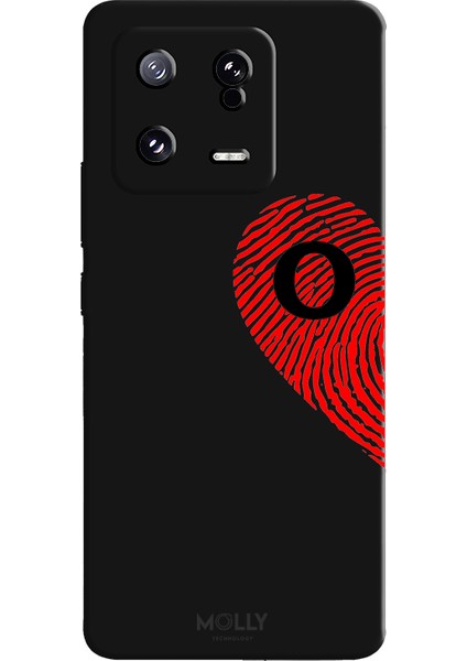 Xiaomi Mi 13 Için Siyah O Harfli Touch Of love Desenli Silikon Kılıf