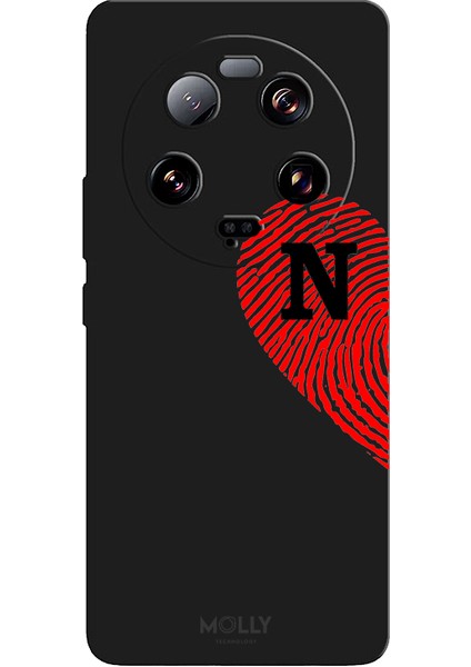 Xiaomi Mi 13 Ultra Için Siyah N Harfli Touch Of love Desenli Silikon Kılıf