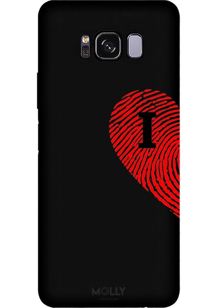 Samsung Galaxy S8 Plus Için Siyah I Harfli Touch Of love Desenli Silikon Kılıf