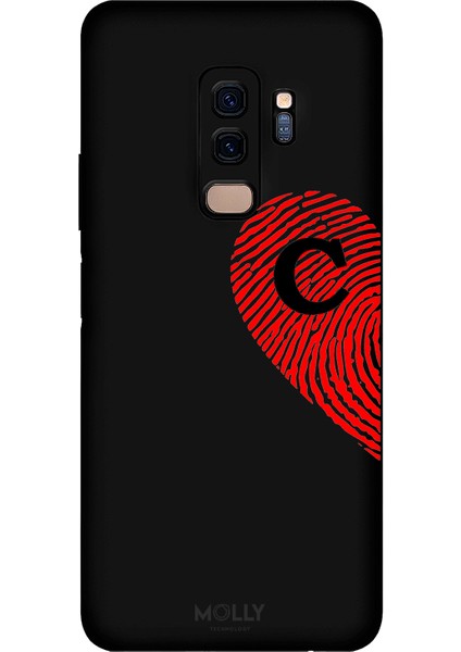 Samsung Galaxy S9 Plus Için Siyah C Harfli Touch Of love Desenli Silikon Kılıf