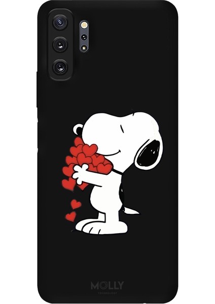 Samsung Galaxy Note 10 Plus Için Siyah Snoopy Love Desenli Silikon Kılıf