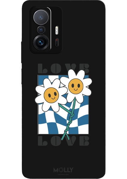 Xiaomi Mi 11T Pro Için Siyah Twisted Love Desenli Silikon Kılıf