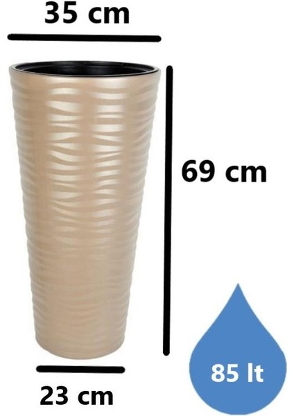 So-Kvt2 Kumsal Vazo Saksı Takımı 85 Litre Mocha 3 Adet fiyatları