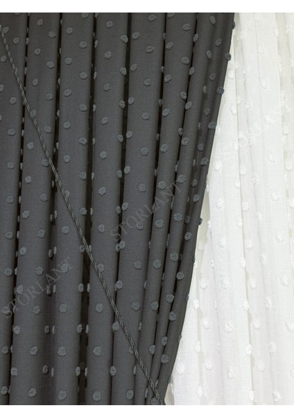 Puffy Ponpon Desenli Keten Fon Perde L Tercih Edilen - Ürün Sık Pile L Aksesuar Hediyeli fırsatları