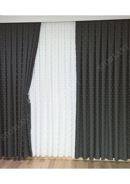 Puffy Ponpon Desenli Keten Fon Perde L Tercih Edilen - Ürün Sık Pile L Aksesuar Hediyeli