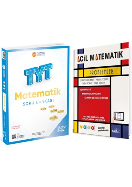 Üç Dört Beş Tyt Matematik ve Acil Yayınları Problemler Soru Bankası 2 Kitap Set