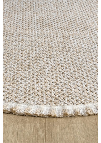 Bej Yuvarlak Yıkabilir Halı Salon Oturma Odası Mutfak Koridor Yolluk Dokuma Makine Halısı 0012 Daire fırsatları