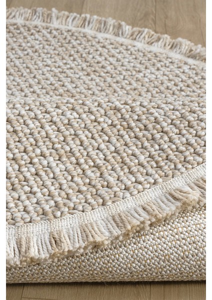 Bej Yuvarlak Yıkabilir Halı Salon Oturma Odası Mutfak Koridor Yolluk Dokuma Makine Halısı 0012 Daire indirimleri