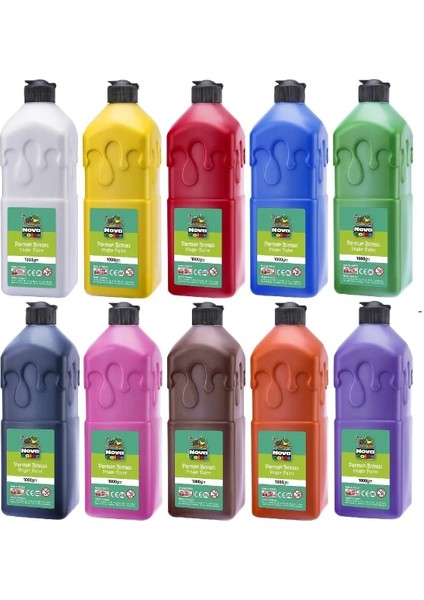 Parmak Boyası 1000 Gr. 10 Renk Nova 1000