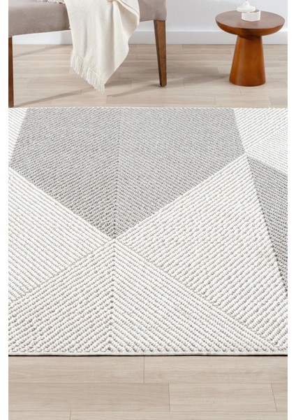 Gri Beyaz Yumuşak Dokulu Halı Kilim Salon Mutfak Koridor Yolluk Dokuma Makine Halısı 0013 indirimleri