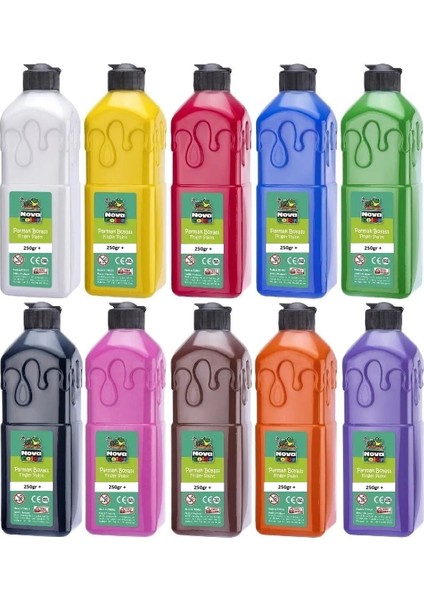 Parmak Boyası 10 Renk x 250 gr