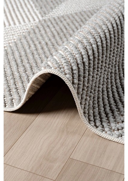 Gri Beyaz Yumuşak Dokulu Halı Kilim Salon Mutfak Koridor Yolluk Dokuma Makine Halısı 0013 fırsatları