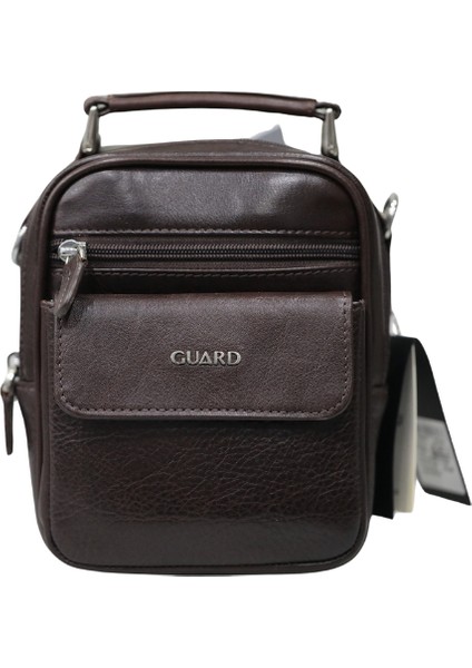 Mini Kahverengi Kristal Hakiki Deri El Çantası Erkek P1691