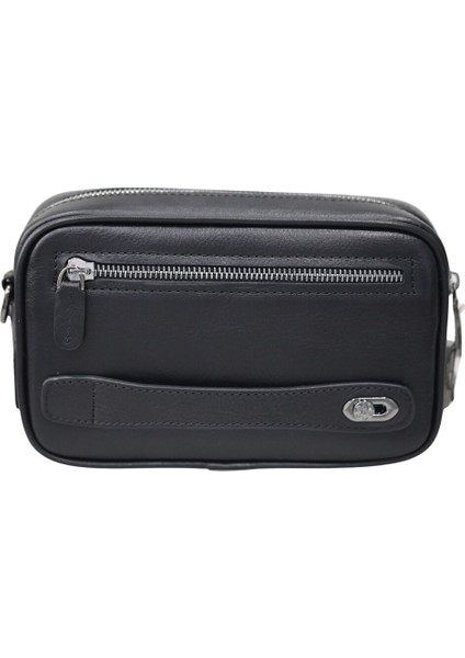 Kristal Siyah Hakiki Deri Şifreli El Çantası Erkek / Kadın P1692 modelleri