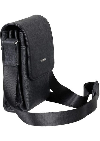 Siyah Hakiki Deri Çok Bölmeli Omuz Çantası Erkek P1797 fiyatları