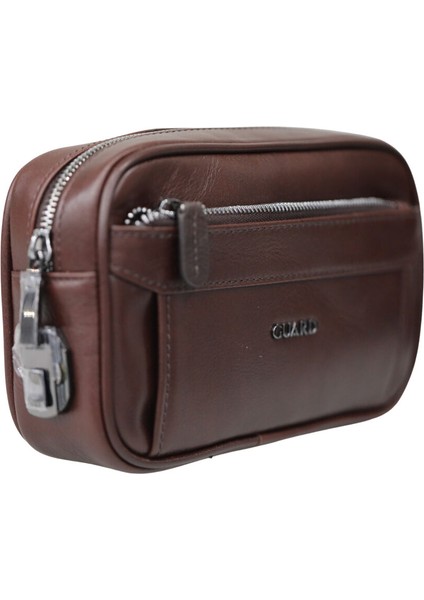 Kristal Kahve Hakiki Deri Şifreli El Çantası Erkek / Kadın P1692 fiyatları