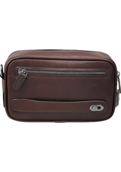 Kristal Kahve Hakiki Deri Şifreli El Çantası Erkek / Kadın P1692 modelleri