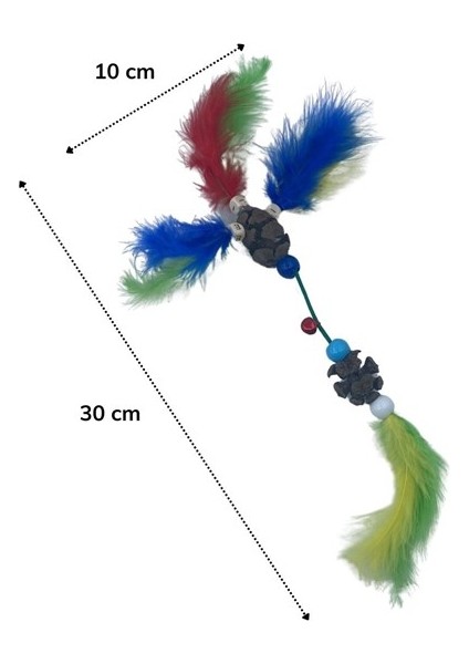 Tüylü Tahta Boncuklu Zilli Kedi Oyuncağı Çok Renkli Kedi Oyuncak (4915) fiyatları