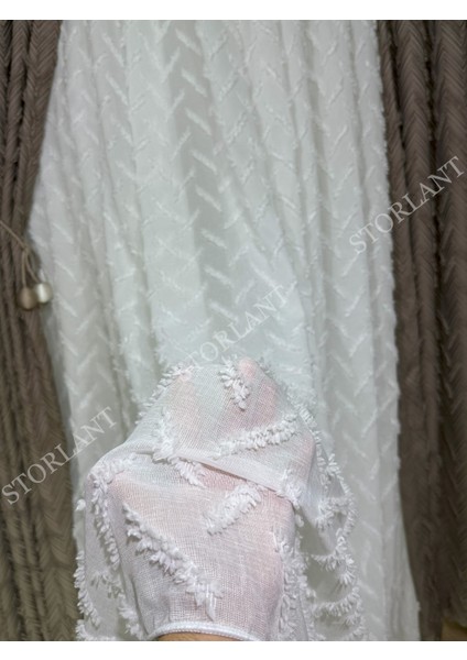 Puffy Herringbone Keten Tül Perde | Ağır Gramajlı, 1/3 Sık Pileli, Ütü Gerektirmez