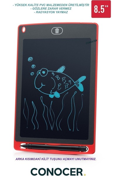Writing Tablet 8.5 Inç Dijital Kalemli Çizim Yazı Tahtası Grafik Not Yazma Eğitim Tableti CKS314