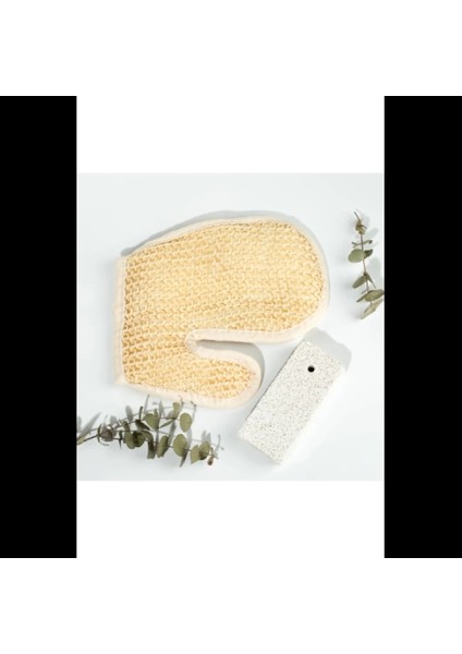 Banyo Lifi Kesesi Sisal Eldiven Eksfoliye Edici ve Topuk Ponza Taşı