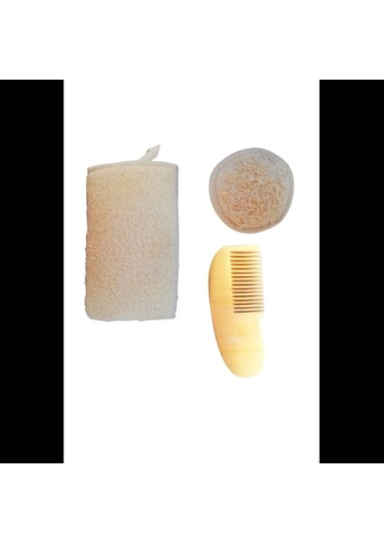 %100 Doğal Pamuk Bebek Banyo Lifi, Doğal Pamuklu Bebek Yüz Lifi, Bebek Limon Ağacı Ahşap Tarak Set modelleri