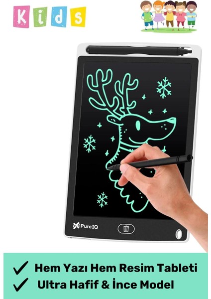 Dijital Kalemli Yazı Tahtası Resim Not Çizimler Hafif Ince Tasarımlı-Lcd 8.5 Inç
