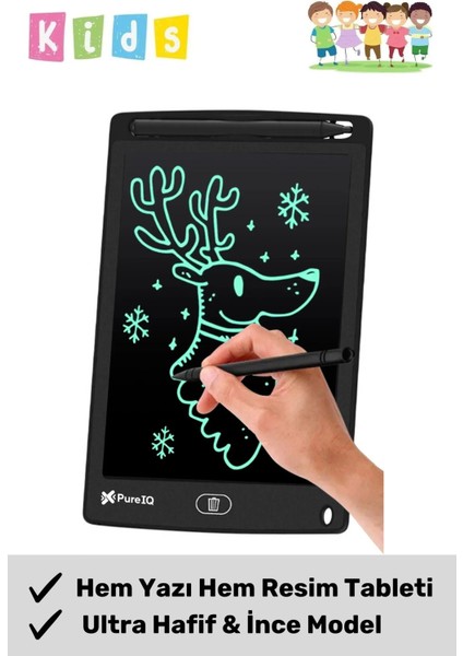 Writing Tablet 8.5 Inç LCD Dijital Kalemli Çizim Yazı Tahtası Grafik Not Yazma Eğitim Tableti CK97