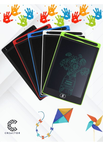 Çok Renkli Tablet LCD 8.5 Inç Dijital Kalemli Çizim Yazı Tahtası Grafik Not Yazma Eğitim Glrshop