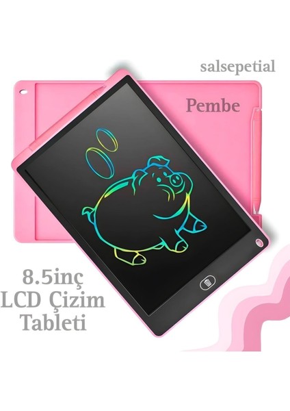 Writing Tablet LCD 8.5 Inç Uyumlu Dijital Kalemli Çizim Yazı Tahtası Grafik Not Yazma Eğitim Tablet
