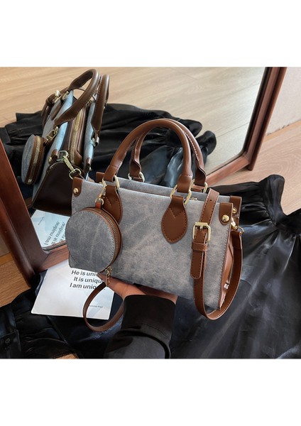 Kontrast Renk Basit Trend El Çantası Omuz Çantası Çok Yönlü Başlangıç Crossbody Çanta Aksesuarları ile Ayarlanabilir Omuz Kayışı (Yurt Dışından) modelleri