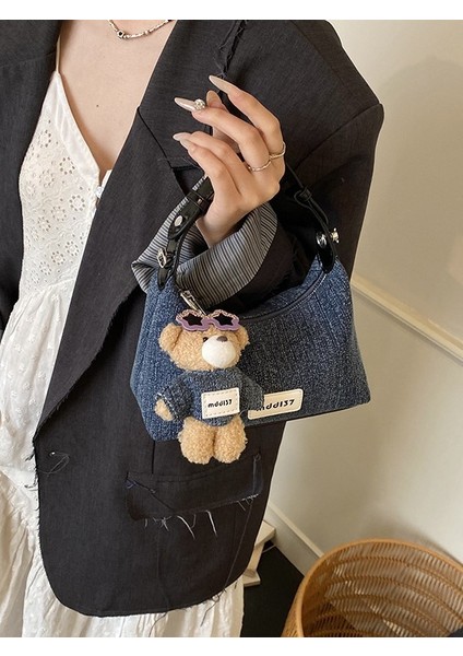 Yeni Basit Moda Vintage Bayanlar El Crossbody Çanta Sevimli Ayı Aksesuarları Ayarlanabilir Omuz Kayışı (Yurt Dışından) modelleri