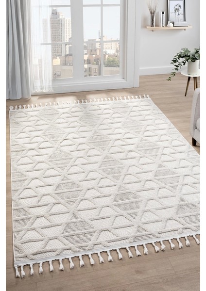 Modern Dokuma Saçaklı Halı Oturma Odası Salon Halısı