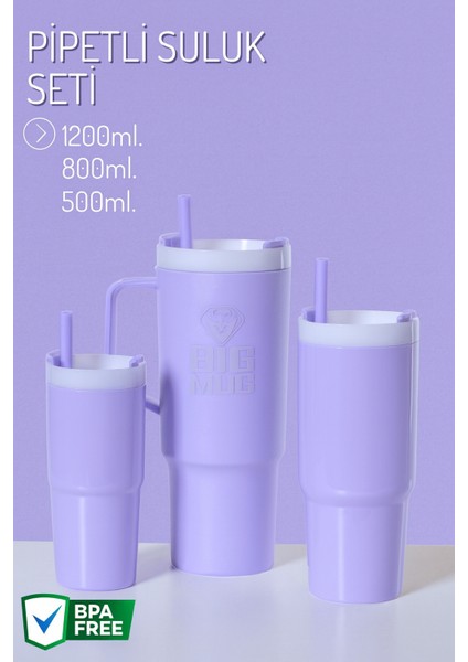 3 Boy Pipetli Suluk Seti Mor