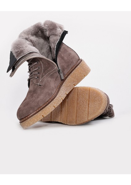 Hakiki Deri Kürklü Kadın Klasik Bot 657KZA2504 modelleri