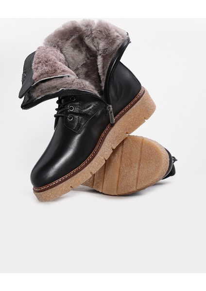 Hakiki Deri Kürklü Kadın Klasik Bot 657KZA2504 modelleri
