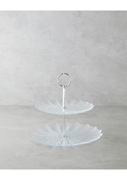 Luce Cam Katlı Servis 21+28 cm Şeffaf
