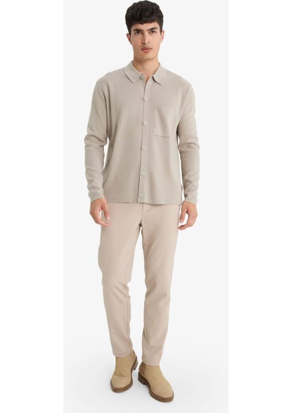 Standart Fit Polo Yaka Düğmeli Ön Cep Detaylı Triko Hırka F3720AX25WN fiyatları