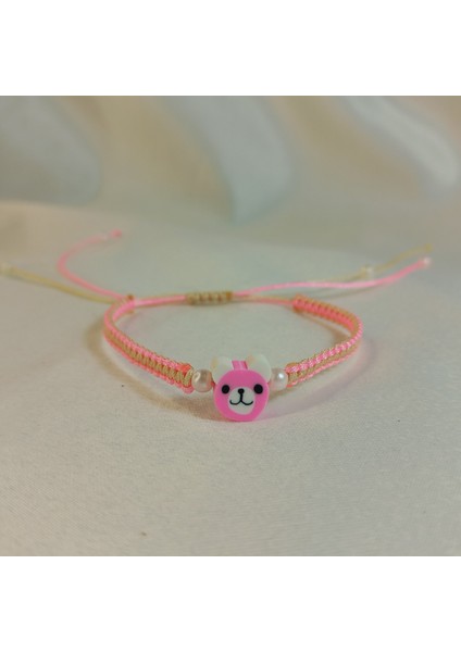 Ayı Figürlü Makrome Örgü Bileklik, El Yapımı Sevimli Tasarım, Sevimli Ayıcık Bileklik, Unisex El Yapımı Ayarlanabilir Şık Tasarım, Minimalist Takı, Günlük Kullanım Için Modern Bileklik